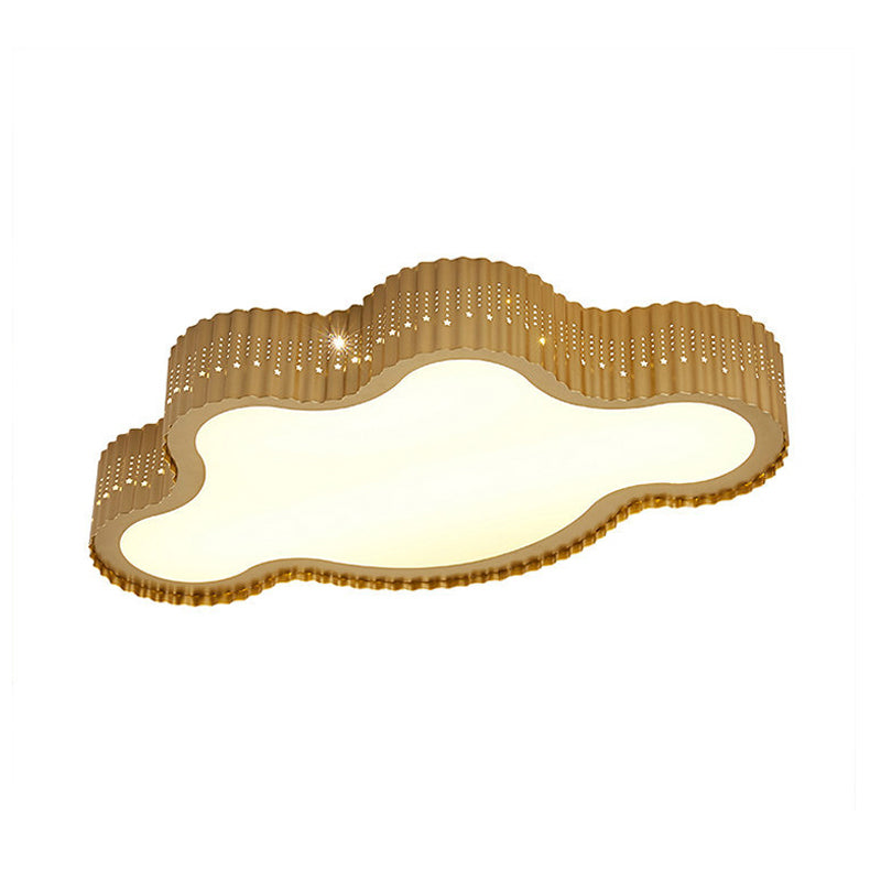 Kids Brown LED Flush Ceiling Light Scalloped Cloud Acrylic Ceiling Lamp for Kindergarten Clearhalo 'Ceiling Lights' 'Close To Ceiling Lights' 'Close to ceiling' 'Flush mount' Lighting' 197312