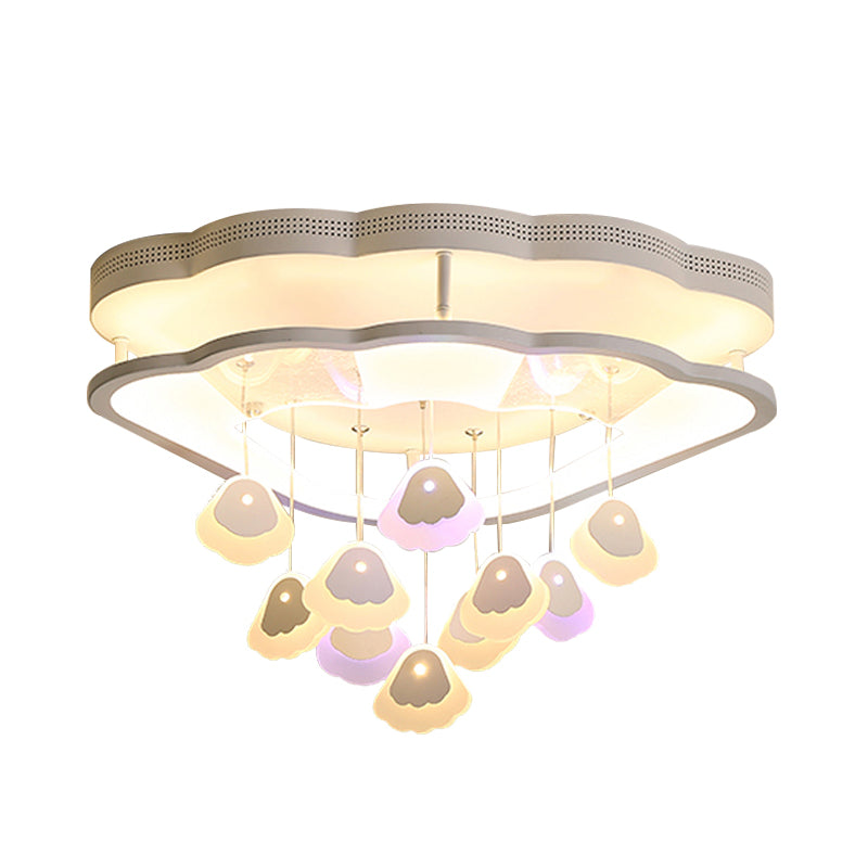 Modern Shell Shaped Ceiling Lamp Acrylic LED Semi Flush Ceiling Light in White for Kid Bedroom Clearhalo 'Ceiling Lights' 'Close To Ceiling Lights' 'Close to ceiling' 'Flush mount' Lighting' 197418