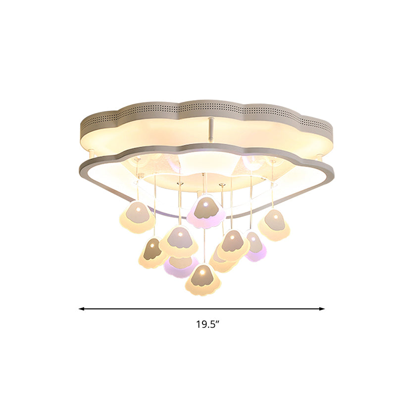 Modern Shell Shaped Ceiling Lamp Acrylic LED Semi Flush Ceiling Light in White for Kid Bedroom Clearhalo 'Ceiling Lights' 'Close To Ceiling Lights' 'Close to ceiling' 'Flush mount' Lighting' 197419
