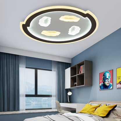 Black Circle Ceiling Mount Light with Cloud Kids Acrylic LED Ceiling Lamp for Baby Room Hallway Black Clearhalo 'Ceiling Lights' 'Close To Ceiling Lights' 'Close to ceiling' 'Flush mount' Lighting' 197424