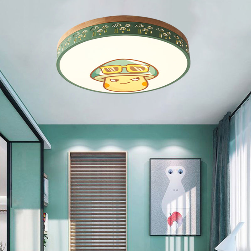 Circle for Kindergarten Ceiling Light Ceiling Light Modern Flush Mount Ceiling Fixture Green Clearhalo 'Ceiling Lights' 'Close To Ceiling Lights' 'Close to ceiling' 'Flush mount' Lighting' 197647