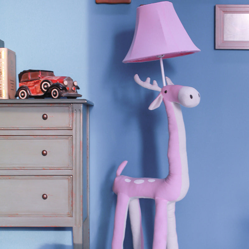 Cute Animal Floor Light One Light Fabric Floor Lamp with Bell Shade for Child Bedroom Kindergarten Clearhalo 'Floor Lamps' 'Lamps' Lighting' 197960