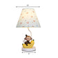 Fabric Floral Shade Table Light with Banana Monkey Kids Bedroom 1 Bulb Cartoon Reading Light in Beige Clearhalo 'Lamps' 'Table Lamps' Lighting' 197997