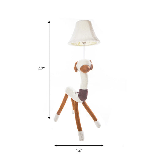 White Doggy Floor Light Single Light Animal Fabric Floor Lamp for Book Shop Restaurant Clearhalo 'Floor Lamps' 'Lamps' Lighting' 198058