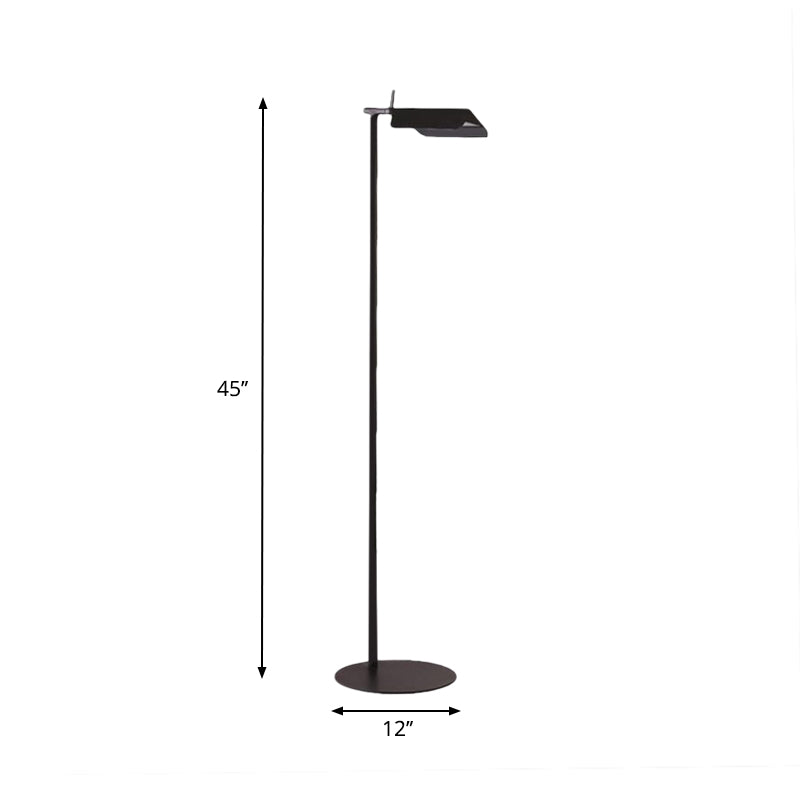 Black/White/Blue Folded Standing Light Modern 1 Light Metal Floor Standing Lamp for Bedroom Clearhalo 'Floor Lamps' 'Lamps' Lighting' 198114