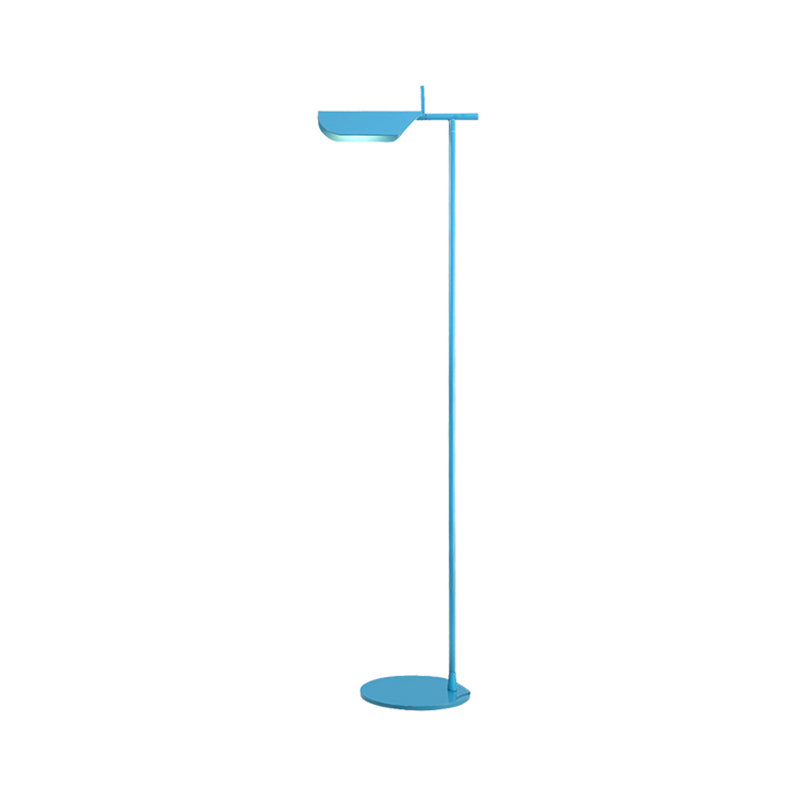 Black/White/Blue Folded Standing Light Modern 1 Light Metal Floor Standing Lamp for Bedroom Clearhalo 'Floor Lamps' 'Lamps' Lighting' 198119