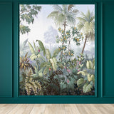 Green Tropical Wall Mural Decal Full Size Botanical Wall Decor for House Interior Clearhalo 'Wall Decor' 'Wall Mural' 1981617