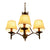 Conical Restaurant Chandelier Light Lodge Fabric 4/6/8 Heads Black Down Lighting Pendant 4 Black Clearhalo 'Ceiling Lights' 'Chandeliers' Lighting' options 1981668_c8979ead-79f8-443e-a3d4-a82ab5ca5068