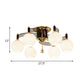 Black 3/6/8 Heads Semi Flush Mount Vintage Style White Glass Swirl Arm Designed Ceiling Light Fixture Clearhalo 'Ceiling Lights' 'Close To Ceiling Lights' 'Close to ceiling' 'Flush mount' Lighting' 1981747