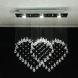 Modern Heart Shaped Flush Light 3/5/6 Heads Clear Crystal Flush Mount Ceiling Light Fixture in Stainless Steel 3 Stainless-Steel Clearhalo 'Ceiling Lights' 'Close To Ceiling Lights' 'Close to ceiling' 'Flush mount' Lighting' 1981784