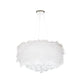 Drum Bedroom Ceiling Pendant Feather 3/9/11-Bulb Minimalist Chandelier Light in White with Crystal Orb, 16"/18"/23.5" W Clearhalo 'Ceiling Lights' 'Chandeliers' 'Modern Chandeliers' 'Modern' Lighting' 1981790