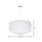 Drum Bedroom Ceiling Pendant Feather 3/9/11-Bulb Minimalist Chandelier Light in White with Crystal Orb, 16"/18"/23.5" W Clearhalo 'Ceiling Lights' 'Chandeliers' 'Modern Chandeliers' 'Modern' Lighting' 1981796