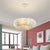 Circular Feather Suspension Pendant Light Simple 19.5"/27.5"/31.5" Wide 8 Bulbs White Hanging Lamp White B Clearhalo 'Ceiling Lights' 'Chandeliers' 'Modern Chandeliers' 'Modern' Lighting' 1981806