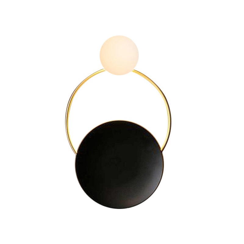 Postmodern Orbit/Ellipse/Circle Wall Lamp Metal 1 Light Living Room Wall Mounted Lighting in Gold Clearhalo 'Cast Iron' 'Glass' 'Industrial' 'Modern wall lights' 'Modern' 'Tiffany' 'Traditional wall lights' 'Wall Lamps & Sconces' 'Wall Lights' Lighting' 1981871