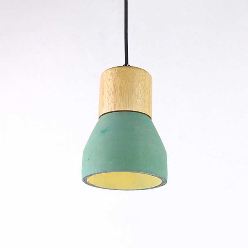 Cement Bottle Pendant Lighting Nordic 1-Light Restaurant Suspension Light in Grey/Red/Green Green Clearhalo 'Ceiling Lights' 'Industrial Pendants' 'Industrial' 'Middle Century Pendants' 'Pendant Lights' 'Pendants' 'Tiffany' Lighting' 1981961