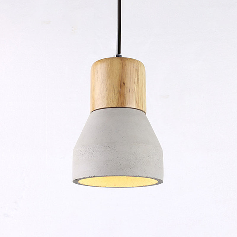 Cement Bottle Pendant Lighting Nordic 1-Light Restaurant Suspension Light in Grey/Red/Green Grey Clearhalo 'Ceiling Lights' 'Industrial Pendants' 'Industrial' 'Middle Century Pendants' 'Pendant Lights' 'Pendants' 'Tiffany' Lighting' 1981964