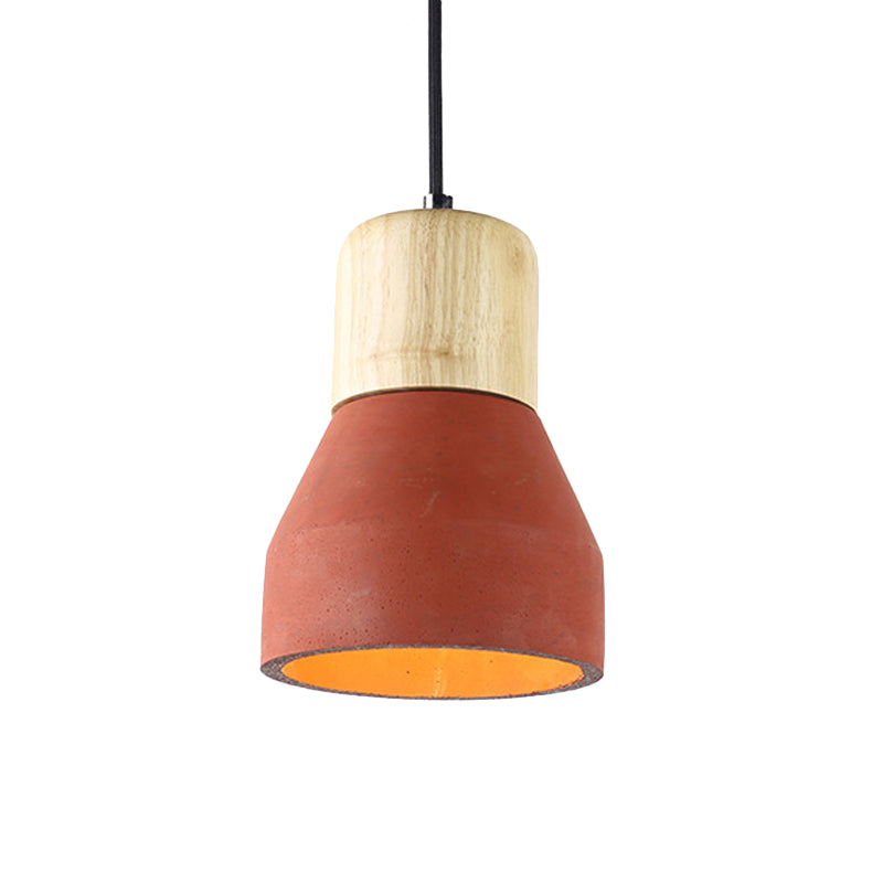 Cement Bottle Pendant Lighting Nordic 1-Light Restaurant Suspension Light in Grey/Red/Green Clearhalo 'Ceiling Lights' 'Industrial Pendants' 'Industrial' 'Middle Century Pendants' 'Pendant Lights' 'Pendants' 'Tiffany' Lighting' 1981967