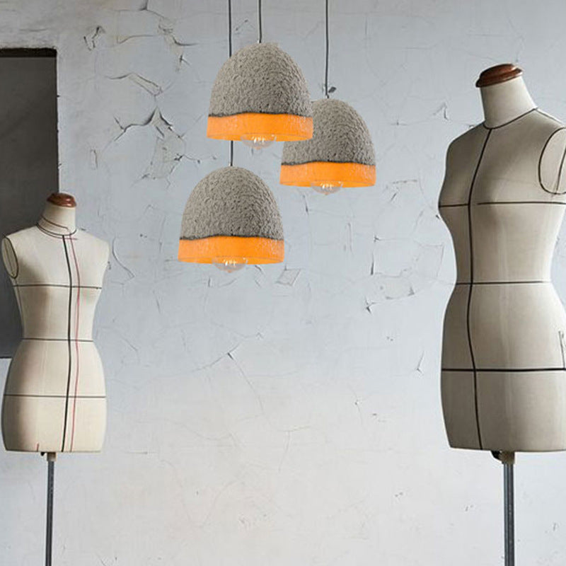 1 Head Cement Hanging Light Nordic Grey Dome/Cone/Barn Shaped Kitchen Bar Ceiling Pendant Clearhalo 'Ceiling Lights' 'Industrial Pendants' 'Industrial' 'Middle Century Pendants' 'Pendant Lights' 'Pendants' 'Tiffany' Lighting' 1981971
