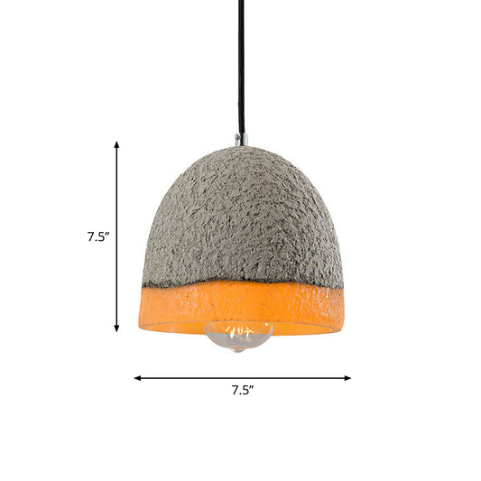 1 Head Cement Hanging Light Nordic Grey Dome/Cone/Barn Shaped Kitchen Bar Ceiling Pendant Clearhalo 'Ceiling Lights' 'Industrial Pendants' 'Industrial' 'Middle Century Pendants' 'Pendant Lights' 'Pendants' 'Tiffany' Lighting' 1981972