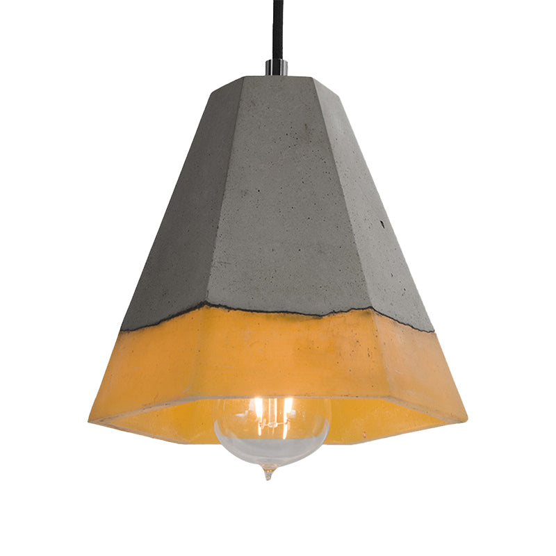 1 Head Cement Hanging Light Nordic Grey Dome/Cone/Barn Shaped Kitchen Bar Ceiling Pendant Grey E Clearhalo 'Ceiling Lights' 'Industrial Pendants' 'Industrial' 'Middle Century Pendants' 'Pendant Lights' 'Pendants' 'Tiffany' Lighting' 1981976