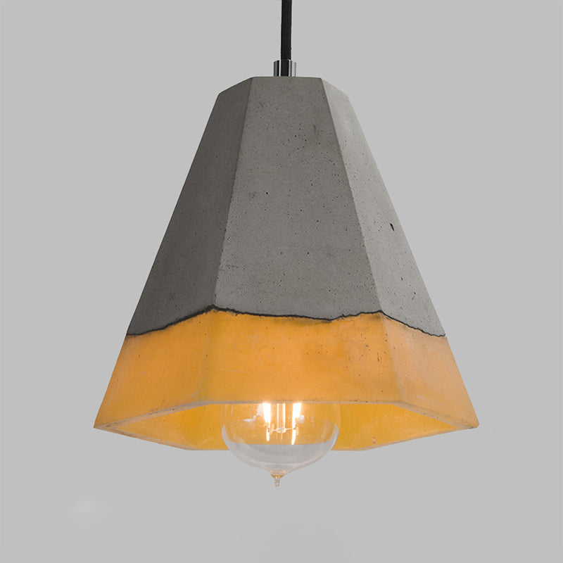 1 Head Cement Hanging Light Nordic Grey Dome/Cone/Barn Shaped Kitchen Bar Ceiling Pendant Clearhalo 'Ceiling Lights' 'Industrial Pendants' 'Industrial' 'Middle Century Pendants' 'Pendant Lights' 'Pendants' 'Tiffany' Lighting' 1981977