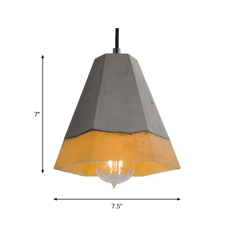 1 Head Cement Hanging Light Nordic Grey Dome/Cone/Barn Shaped Kitchen Bar Ceiling Pendant Clearhalo 'Ceiling Lights' 'Industrial Pendants' 'Industrial' 'Middle Century Pendants' 'Pendant Lights' 'Pendants' 'Tiffany' Lighting' 1981978