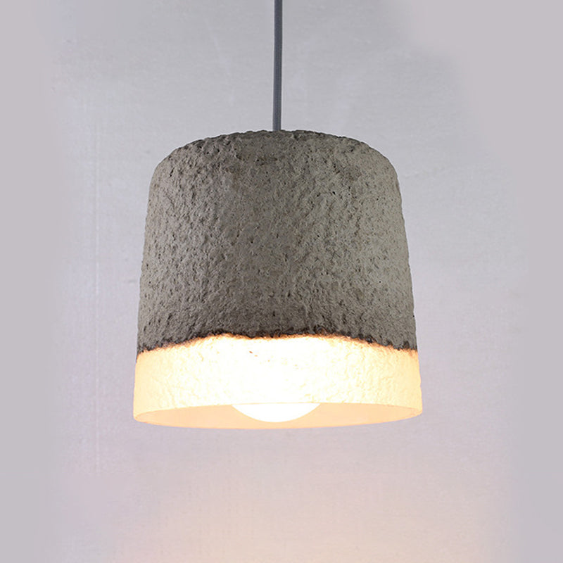 1 Head Cement Hanging Light Nordic Grey Dome/Cone/Barn Shaped Kitchen Bar Ceiling Pendant Clearhalo 'Ceiling Lights' 'Industrial Pendants' 'Industrial' 'Middle Century Pendants' 'Pendant Lights' 'Pendants' 'Tiffany' Lighting' 1981980