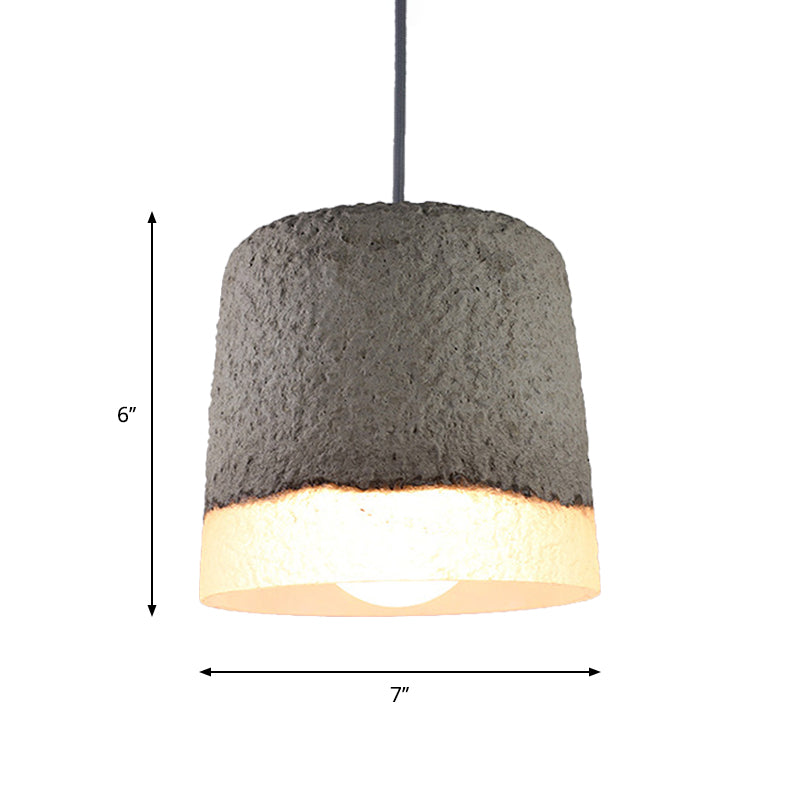 1 Head Cement Hanging Light Nordic Grey Dome/Cone/Barn Shaped Kitchen Bar Ceiling Pendant Clearhalo 'Ceiling Lights' 'Industrial Pendants' 'Industrial' 'Middle Century Pendants' 'Pendant Lights' 'Pendants' 'Tiffany' Lighting' 1981981