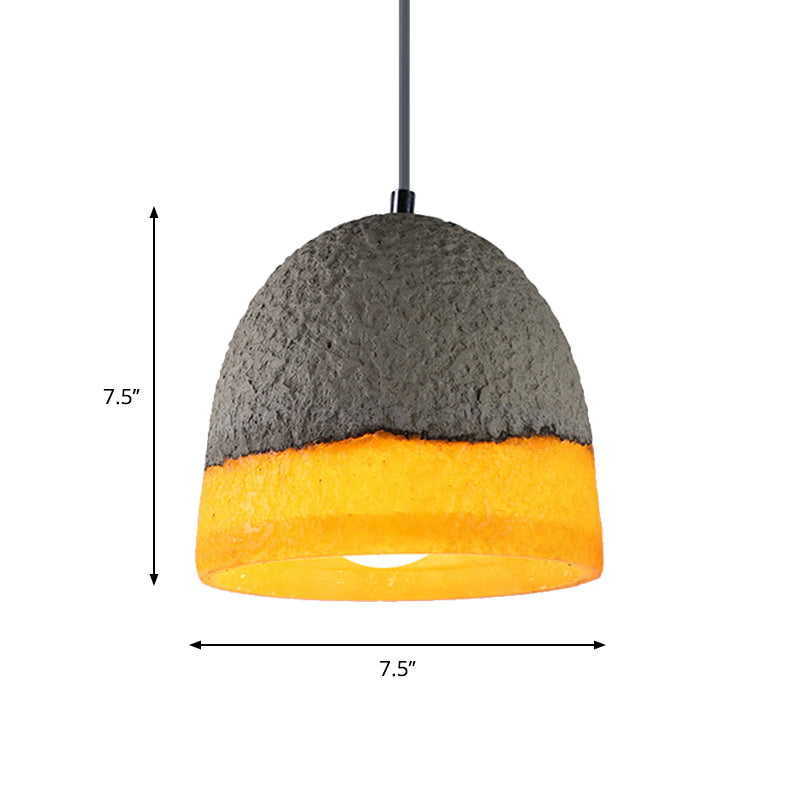 1 Head Cement Hanging Light Nordic Grey Dome/Cone/Barn Shaped Kitchen Bar Ceiling Pendant Clearhalo 'Ceiling Lights' 'Industrial Pendants' 'Industrial' 'Middle Century Pendants' 'Pendant Lights' 'Pendants' 'Tiffany' Lighting' 1981984