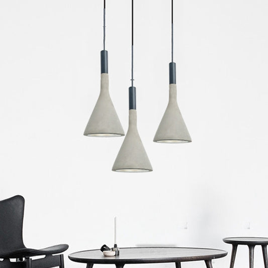 Nordic Funnel Shaped Hanging Lamp 1-Light Cement Ceiling Pendant Light in Black and Grey Clearhalo 'Ceiling Lights' 'Industrial Pendants' 'Industrial' 'Middle Century Pendants' 'Pendant Lights' 'Pendants' 'Tiffany' Lighting' 1981995