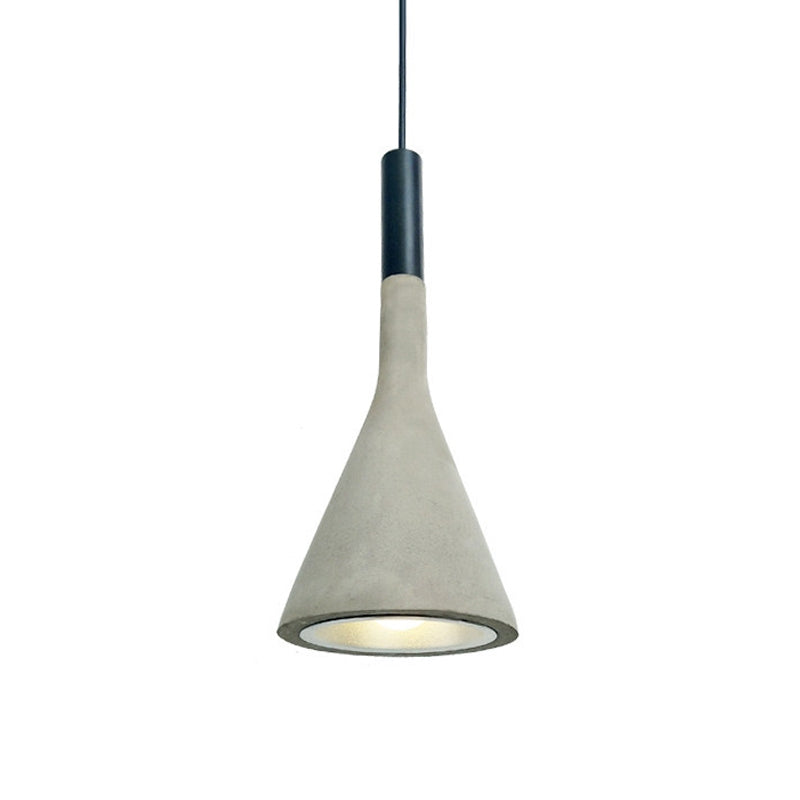 Nordic Funnel Shaped Hanging Lamp 1-Light Cement Ceiling Pendant Light in Black and Grey Clearhalo 'Ceiling Lights' 'Industrial Pendants' 'Industrial' 'Middle Century Pendants' 'Pendant Lights' 'Pendants' 'Tiffany' Lighting' 1981996