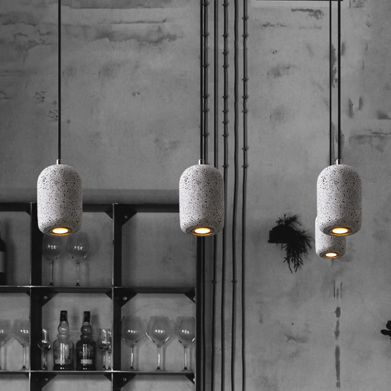 Capsule Shaped Dining Room Pendant Loft Terrazzo Black/Grey/White LED Ceiling Hang Lamp in Warm/White Light Clearhalo 'Ceiling Lights' 'Industrial Pendants' 'Industrial' 'Middle Century Pendants' 'Pendant Lights' 'Pendants' 'Tiffany' Lighting' 1982048
