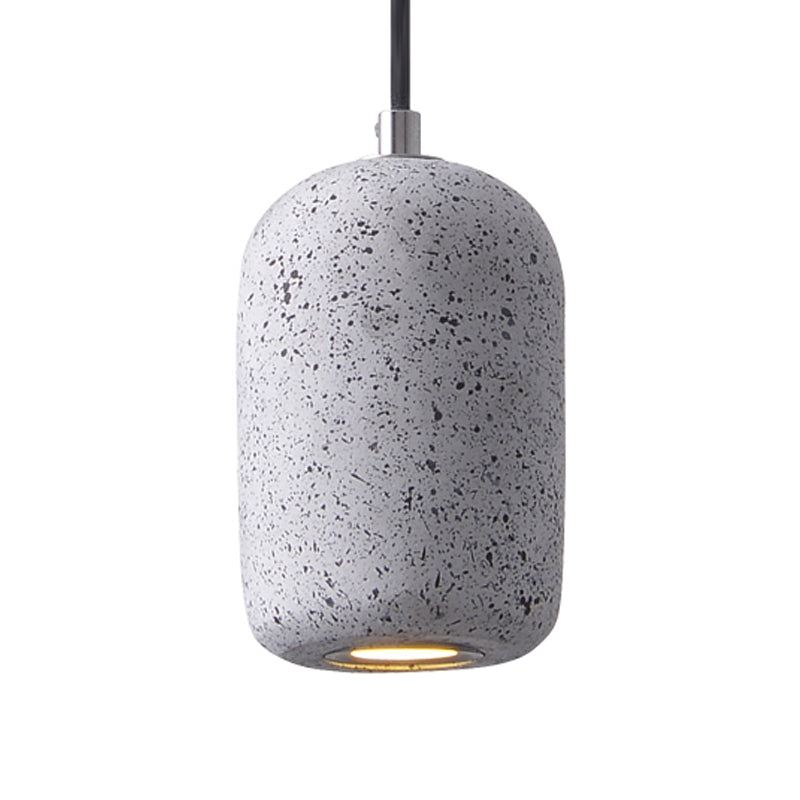 Capsule Shaped Dining Room Pendant Loft Terrazzo Black/Grey/White LED Ceiling Hang Lamp in Warm/White Light Clearhalo 'Ceiling Lights' 'Industrial Pendants' 'Industrial' 'Middle Century Pendants' 'Pendant Lights' 'Pendants' 'Tiffany' Lighting' 1982049