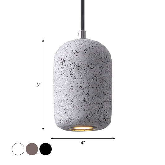 Capsule Shaped Dining Room Pendant Loft Terrazzo Black/Grey/White LED Ceiling Hang Lamp in Warm/White Light Clearhalo 'Ceiling Lights' 'Industrial Pendants' 'Industrial' 'Middle Century Pendants' 'Pendant Lights' 'Pendants' 'Tiffany' Lighting' 1982050
