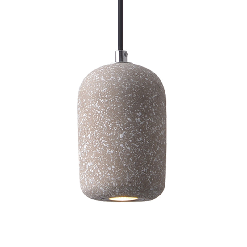 Capsule Shaped Dining Room Pendant Loft Terrazzo Black/Grey/White LED Ceiling Hang Lamp in Warm/White Light Clearhalo 'Ceiling Lights' 'Industrial Pendants' 'Industrial' 'Middle Century Pendants' 'Pendant Lights' 'Pendants' 'Tiffany' Lighting' 1982054
