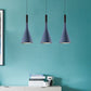 Grey/White/Coffee Funnel Pendant Light Nordic Cement 1 Head Dining Table Suspended Lighting Fixture Blue Clearhalo 'Ceiling Lights' 'Industrial Pendants' 'Industrial' 'Middle Century Pendants' 'Pendant Lights' 'Pendants' 'Tiffany' Lighting' 1982068