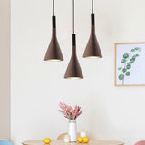 Grey/White/Coffee Funnel Pendant Light Nordic Cement 1 Head Dining Table Suspended Lighting Fixture Coffee Clearhalo 'Ceiling Lights' 'Industrial Pendants' 'Industrial' 'Middle Century Pendants' 'Pendant Lights' 'Pendants' 'Tiffany' Lighting' 1982076
