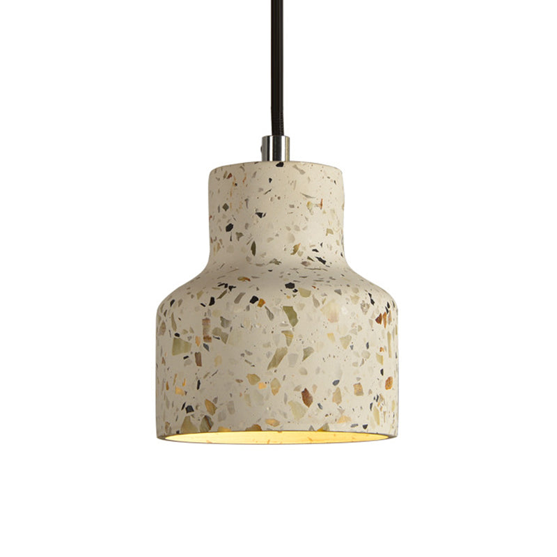 Terrazzo Black/Red/Pink Hanging Lamp Bottle 1 Bulb Nordic Down Lighting Pendant over Dining Table Clearhalo 'Ceiling Lights' 'Industrial Pendants' 'Industrial' 'Middle Century Pendants' 'Pendant Lights' 'Pendants' 'Tiffany' Lighting' 1982083