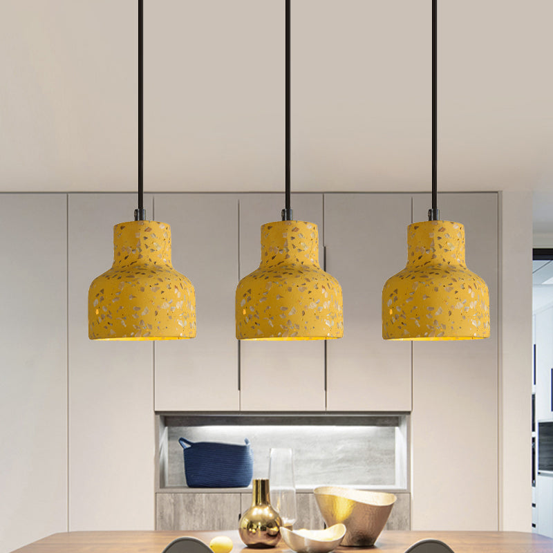 Terrazzo Black/Red/Pink Hanging Lamp Bottle 1 Bulb Nordic Down Lighting Pendant over Dining Table Clearhalo 'Ceiling Lights' 'Industrial Pendants' 'Industrial' 'Middle Century Pendants' 'Pendant Lights' 'Pendants' 'Tiffany' Lighting' 1982090