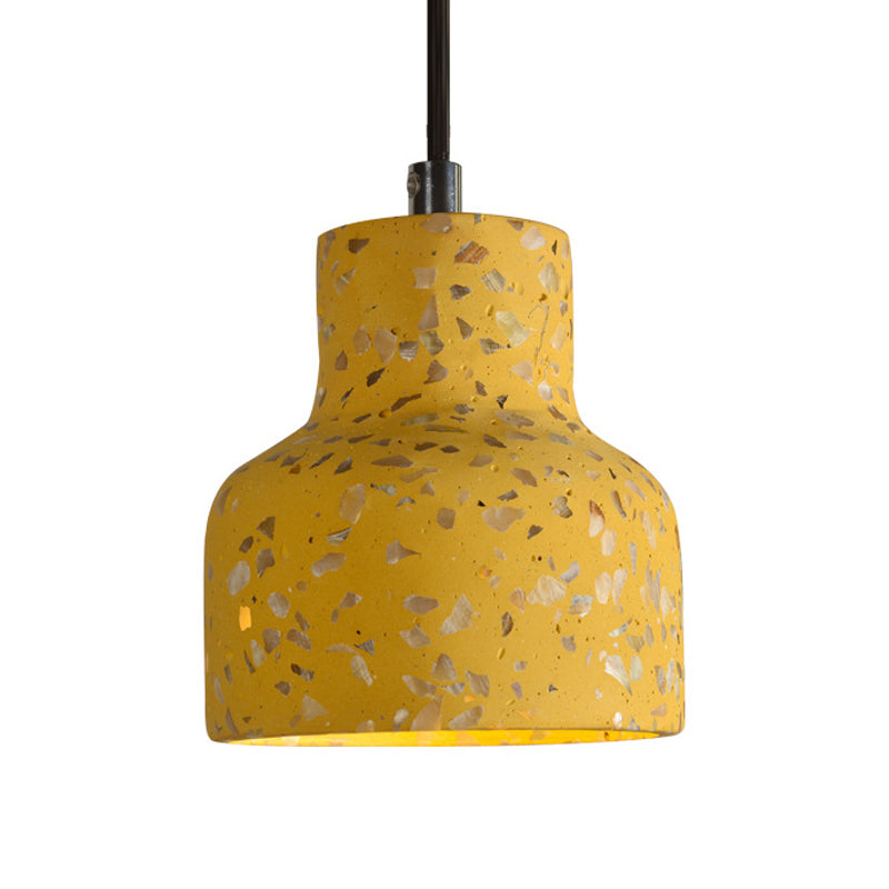 Terrazzo Black/Red/Pink Hanging Lamp Bottle 1 Bulb Nordic Down Lighting Pendant over Dining Table Clearhalo 'Ceiling Lights' 'Industrial Pendants' 'Industrial' 'Middle Century Pendants' 'Pendant Lights' 'Pendants' 'Tiffany' Lighting' 1982092