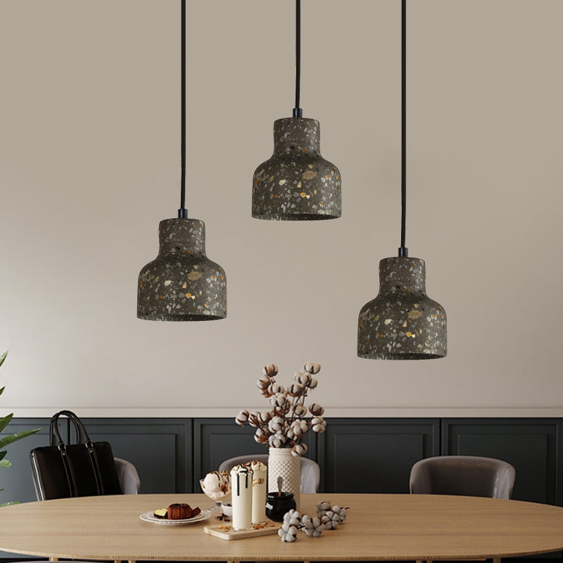 Terrazzo Black/Red/Pink Hanging Lamp Bottle 1 Bulb Nordic Down Lighting Pendant over Dining Table Clearhalo 'Ceiling Lights' 'Industrial Pendants' 'Industrial' 'Middle Century Pendants' 'Pendant Lights' 'Pendants' 'Tiffany' Lighting' 1982095
