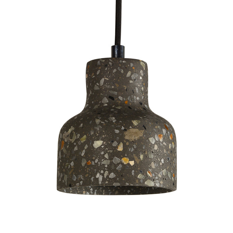 Terrazzo Black/Red/Pink Hanging Lamp Bottle 1 Bulb Nordic Down Lighting Pendant over Dining Table Clearhalo 'Ceiling Lights' 'Industrial Pendants' 'Industrial' 'Middle Century Pendants' 'Pendant Lights' 'Pendants' 'Tiffany' Lighting' 1982096