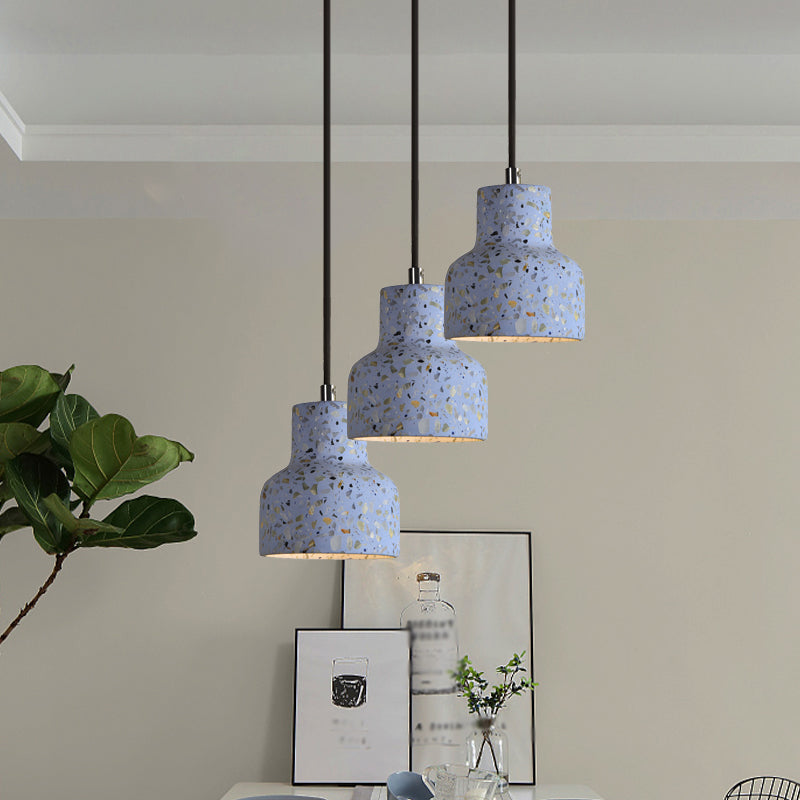 Terrazzo Black/Red/Pink Hanging Lamp Bottle 1 Bulb Nordic Down Lighting Pendant over Dining Table Clearhalo 'Ceiling Lights' 'Industrial Pendants' 'Industrial' 'Middle Century Pendants' 'Pendant Lights' 'Pendants' 'Tiffany' Lighting' 1982099
