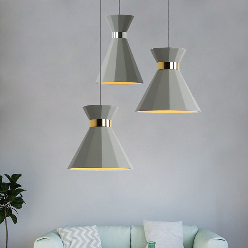 1 Head Hourglass Ceiling Pendant Nordic Grey Cement Suspension Light for Dining Room, 8.5"/10.5" W Clearhalo 'Ceiling Lights' 'Industrial Pendants' 'Industrial' 'Middle Century Pendants' 'Pendant Lights' 'Pendants' 'Tiffany' Lighting' 1982119