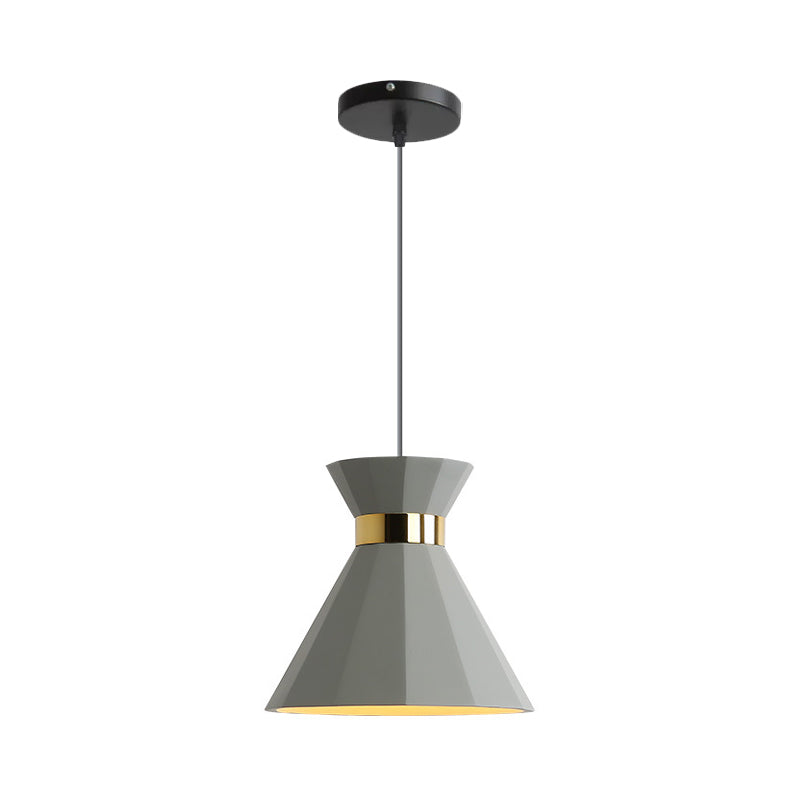1 Head Hourglass Ceiling Pendant Nordic Grey Cement Suspension Light for Dining Room, 8.5"/10.5" W Clearhalo 'Ceiling Lights' 'Industrial Pendants' 'Industrial' 'Middle Century Pendants' 'Pendant Lights' 'Pendants' 'Tiffany' Lighting' 1982120