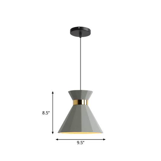 1 Head Hourglass Ceiling Pendant Nordic Grey Cement Suspension Light for Dining Room, 8.5"/10.5" W Clearhalo 'Ceiling Lights' 'Industrial Pendants' 'Industrial' 'Middle Century Pendants' 'Pendant Lights' 'Pendants' 'Tiffany' Lighting' 1982121