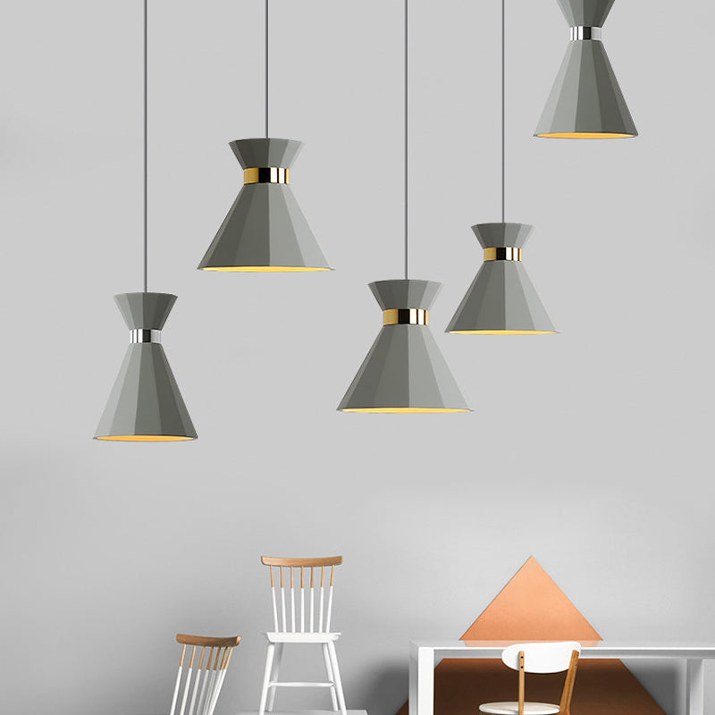 1 Head Hourglass Ceiling Pendant Nordic Grey Cement Suspension Light for Dining Room, 8.5"/10.5" W Grey 10.5" Clearhalo 'Ceiling Lights' 'Industrial Pendants' 'Industrial' 'Middle Century Pendants' 'Pendant Lights' 'Pendants' 'Tiffany' Lighting' 1982122