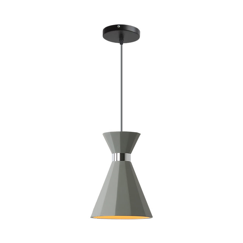 1 Head Hourglass Ceiling Pendant Nordic Grey Cement Suspension Light for Dining Room, 8.5"/10.5" W Clearhalo 'Ceiling Lights' 'Industrial Pendants' 'Industrial' 'Middle Century Pendants' 'Pendant Lights' 'Pendants' 'Tiffany' Lighting' 1982124