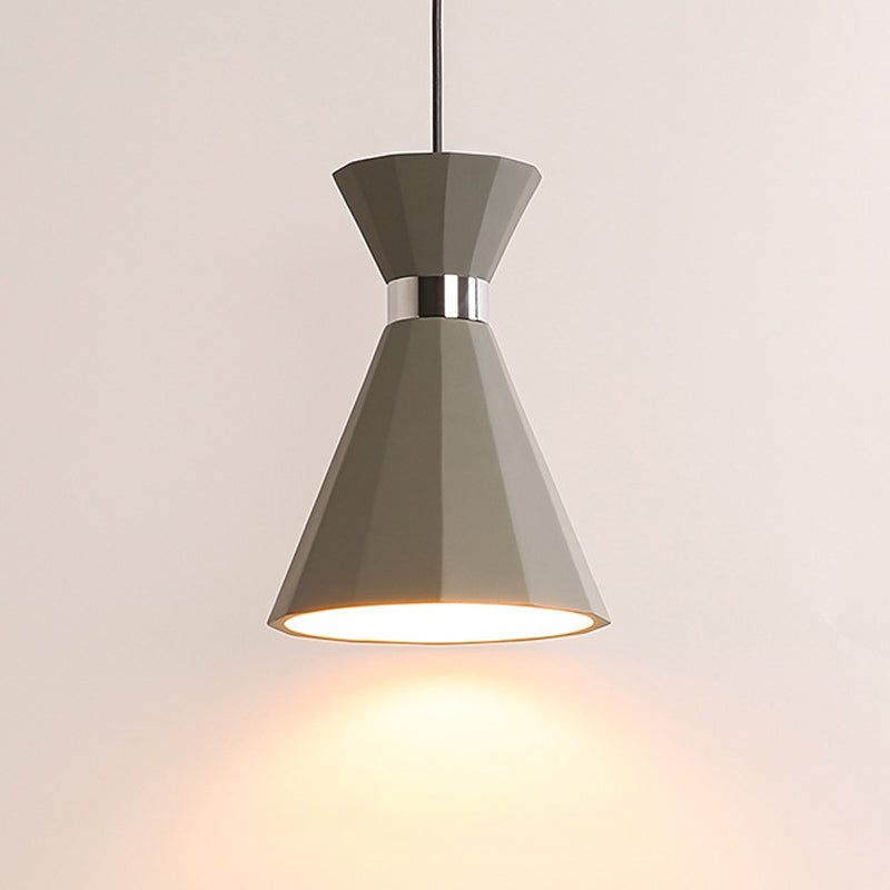 1 Head Hourglass Ceiling Pendant Nordic Grey Cement Suspension Light for Dining Room, 8.5"/10.5" W Clearhalo 'Ceiling Lights' 'Industrial Pendants' 'Industrial' 'Middle Century Pendants' 'Pendant Lights' 'Pendants' 'Tiffany' Lighting' 1982125