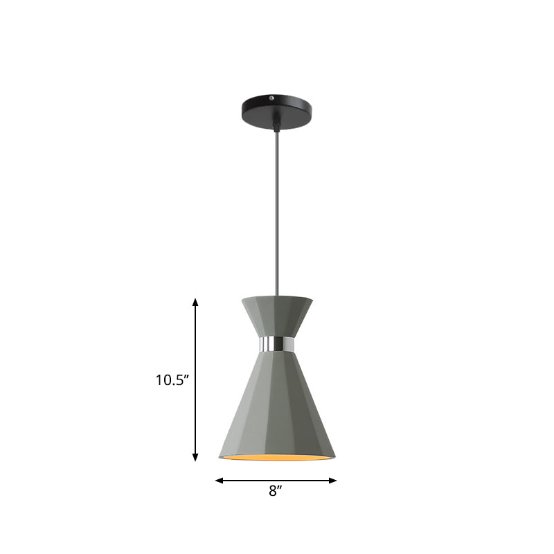 1 Head Hourglass Ceiling Pendant Nordic Grey Cement Suspension Light for Dining Room, 8.5"/10.5" W Clearhalo 'Ceiling Lights' 'Industrial Pendants' 'Industrial' 'Middle Century Pendants' 'Pendant Lights' 'Pendants' 'Tiffany' Lighting' 1982126